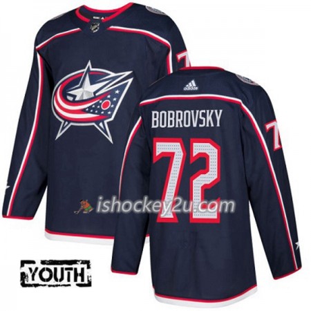 Børn NHL Blue Jackets Trøje Sergei Bobrovsky 72 Adidas 2017-2018 Marine Blå Authentic